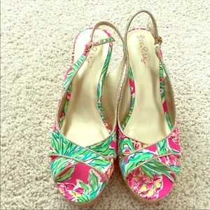 Lilly Pulitzer ginger wedge shoes 9.5